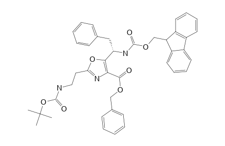 #9;BENZYL-2-[2-[(TERT.-BUTOXYCARBONYL)-AMINO]-ETHYL]-5-[(1S)-1-[[(9H-FLUOREN-9-YLMETHOXY)-CARBONYL]-AMINO]-2-PHENYLETHYL]-1,3-OXAZOLE-4-CARBOXYLATE
