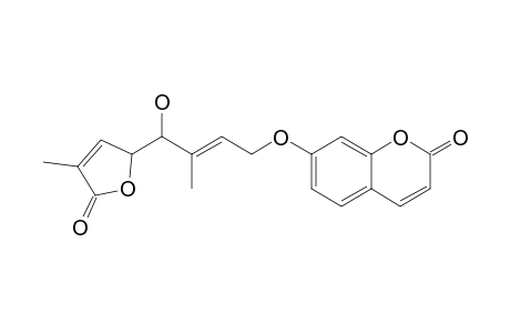 EXCAVATIN-F;7-[(2E)-4-(2,5-DIHYDRO-3-METHYL-2-OXO-5-FURANYL)-4-HYDROXY-3-METHYLBUT-2-ENYLOXY]-COUMARIN