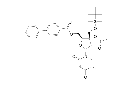 1-[3-O-ACETYL-3-C-(TERT.-BUTYLDIMETHYLSILYLOXYMETHYL)-2-DEOXY-5-O(4-PHEHYLBENZOYL)-ALPHA-D-ERITHRO-PENTOFURANOSYL]-THYMINE
