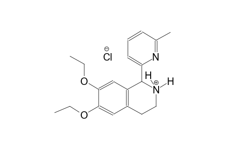 isoquinolinium, 6,7-diethoxy-1,2,3,4-tetrahydro-1-(6-methyl-2-pyridinyl)-, chloride