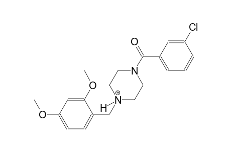1-(3-chlorobenzoyl)-4-(2,4-dimethoxybenzyl)piperazin-4-ium