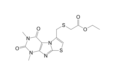 Acetic acid, 2-[[(1,2,3,4-tetrahydro-1,3-dimethyl-2,4-dioxothiazolo[2,3-f]purin-6-yl)methyl]thio]-, ethyl ester