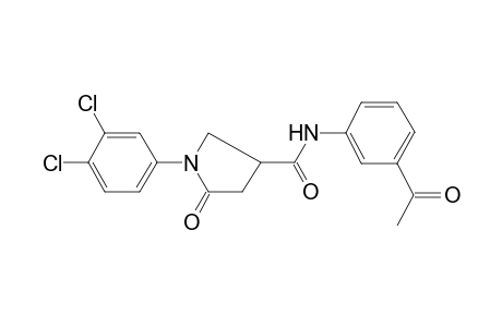 1-(3,4-dichlorophenyl)-N-(3-ethanoylphenyl)-5-oxidanylidene-pyrrolidine-3-carboxamide