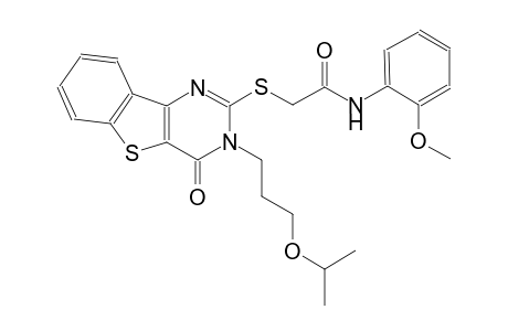 2-{[3-(3-isopropoxypropyl)-4-oxo-3,4-dihydro[1]benzothieno[3,2-d]pyrimidin-2-yl]sulfanyl}-N-(2-methoxyphenyl)acetamide