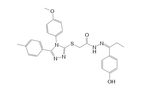 N'-[(Z)-1-(4-hydroxyphenyl)propylidene]-2-{[4-(4-methoxyphenyl)-5-(4-methylphenyl)-4H-1,2,4-triazol-3-yl]sulfanyl}acetohydrazide