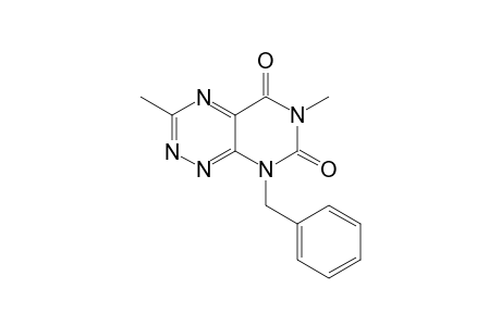 Pyrimido[5,4-e]-1,2,4-triazine-5,7(6H,8H)-dione,3,6-dimethyl-8-(phenylmethyl)-