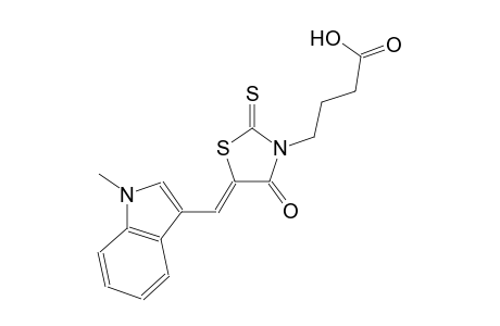 4-{(5Z)-5-[(1-methyl-1H-indol-3-yl)methylene]-4-oxo-2-thioxo-1,3-thiazolidin-3-yl}butanoic acid