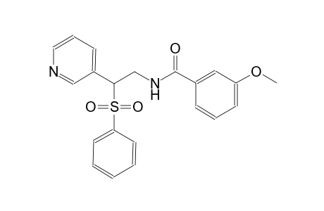 benzamide, 3-methoxy-N-[2-(phenylsulfonyl)-2-(3-pyridinyl)ethyl]-