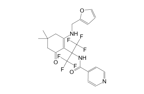 N-[1,1,1,3,3,3-hexafluoro-2-[2-(2-furanylmethylamino)-4,4-dimethyl-6-oxo-1-cyclohexenyl]propan-2-yl]-4-pyridinecarboxamide