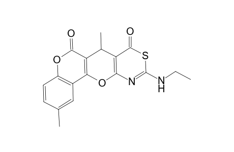 10-(ethylamino)-2,7-dimethyl-6H,7H,8H-chromeno[3',4':5,6]pyrano[2,3-d]thiazin-6,8-dione
