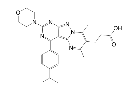 3-[4,6-dimethyl-11-(morpholin-4-yl)-13-[4-(propan-2-yl)phenyl]-3,7,8,10,12-pentaazatricyclo[7.4.0.0²,⁷]trideca-1,3,5,8,10,12-hexaen-5-yl]propanoic acid