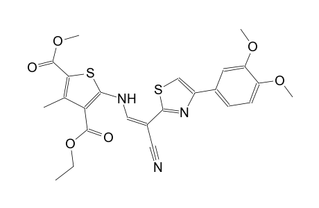 4-ethyl 2-methyl 5-({(Z)-2-cyano-2-[4-(3,4-dimethoxyphenyl)-1,3-thiazol-2-yl]ethenyl}amino)-3-methyl-2,4-thiophenedicarboxylate