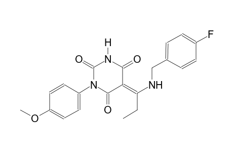 (5E)-5-{1-[(4-fluorobenzyl)amino]propylidene}-1-(4-methoxyphenyl)-2,4,6(1H,3H,5H)-pyrimidinetrione