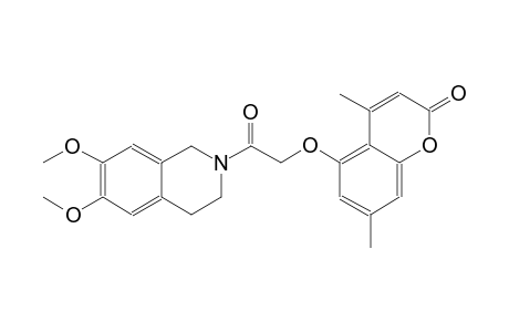 2H-1-benzopyran-2-one, 5-[2-(3,4-dihydro-6,7-dimethoxy-2(1H)-isoquinolinyl)-2-oxoethoxy]-4,7-dimethyl-