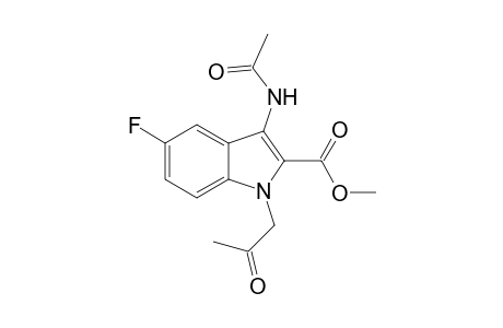 1H-Indole-2-carboxylic acid, 3-acetylamino-5-fluoro-1-(2-oxopropyl)-, methyl ester