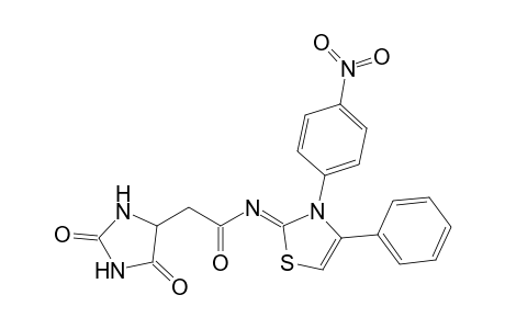 2-(2,5-Dioxoimidazolidin-4-yl)-N-(3-(4-nitrophenyl)-4-phenyl thiazol-2(3H)-ylidene)acetamide