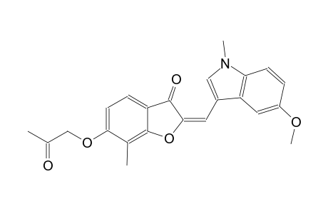 3(2H)-benzofuranone, 2-[(5-methoxy-1-methyl-1H-indol-3-yl)methylene]-7-methyl-6-(2-oxopropoxy)-, (2E)-
