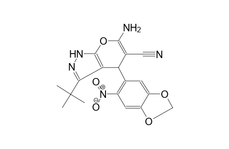 pyrano[2,3-c]pyrazole-5-carbonitrile, 6-amino-3-(1,1-dimethylethyl)-1,4-dihydro-4-(6-nitro-1,3-benzodioxol-5-yl)-