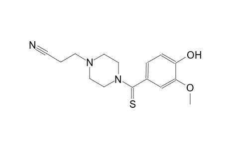 3-[4-(4-hydroxy-3-methoxybenzothioyl)-1-piperazinyl]propanenitrile