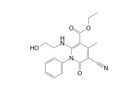 5-cyano-2-(2-hydroxyethylamino)-4-methyl-6-oxo-1-phenyl-3-pyridinecarboxylic acid ethyl ester
