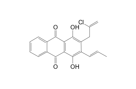 2-(2'-chloroprop-2'-enyl)-1,4-dihydroxy-3-(prop-1''-enyl)anthraquinone