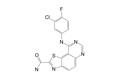 9-(3-CHLORO-4-FLUOROPHENYLAMINO)-THIAZOLO-[5,4-F]-QUINAZOLINE-2-CARBOXAMIDE