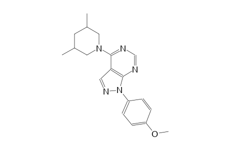 1H-pyrazolo[3,4-d]pyrimidine, 4-(3,5-dimethyl-1-piperidinyl)-1-(4-methoxyphenyl)-