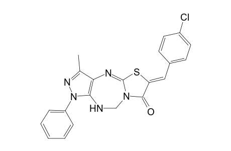(Z)-2-(4-Chlorobenzylidene)-9-methyl-7-phenyl-5,6-dihydropyrazolo[3,4-f]thiazolo[2,3-b][1,3,5]triazepin-3-one
