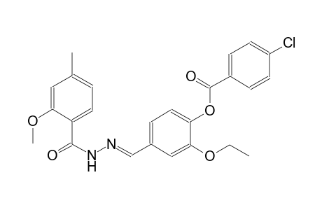 2-ethoxy-4-{(E)-[(2-methoxy-4-methylbenzoyl)hydrazono]methyl}phenyl 4-chlorobenzoate