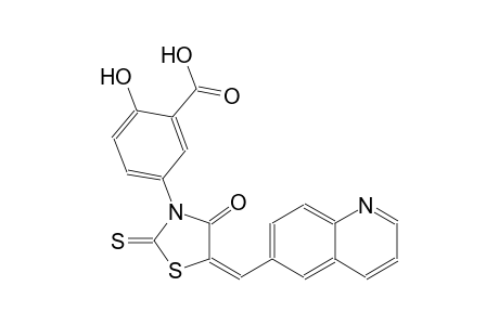 benzoic acid, 2-hydroxy-5-[(5E)-4-oxo-5-(6-quinolinylmethylene)-2-thioxothiazolidinyl]-