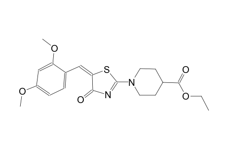 4-piperidinecarboxylic acid, 1-[(5E)-5-[(2,4-dimethoxyphenyl)methylene]-4,5-dihydro-4-oxothiazolyl]-, ethyl ester