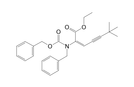 (E)-2-[benzyl(carbobenzoxy)amino]-6,6-dimethyl-hept-2-en-4-ynoic acid ethyl ester
