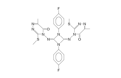 1,3-Bis(4-fluoro-phenyl)-2,4-bis(6-methyl-3-methylthio-5-oxo-4,5-dihydro-1,2,4-triazin-4-yl-imino)-1,3-diazetidine