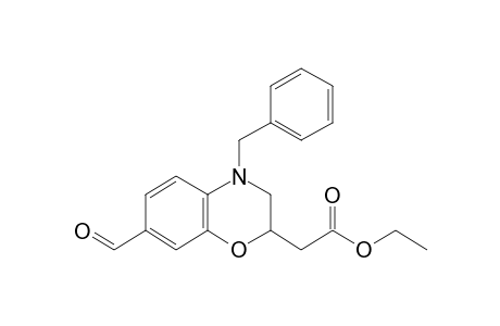 2-[4-(benzyl)-7-formyl-2,3-dihydro-1,4-benzoxazin-2-yl]acetic acid ethyl ester