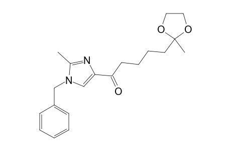 6-ETHYLENEDIOXOLANE-1-(1-PHENYLMETHYL-2-METHYLIMIDAZOL-4-YL)-HEPTANONE
