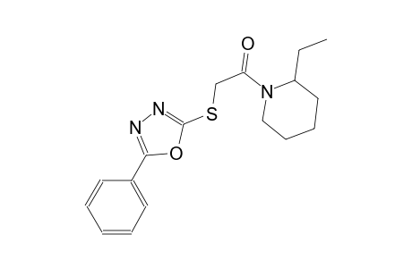 2-ethyl-1-{[(5-phenyl-1,3,4-oxadiazol-2-yl)sulfanyl]acetyl}piperidine