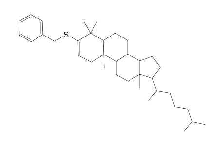 Cholest-2-ene, 4,4-dimethyl-3-[(phenylmethyl)thio]-, (5.alpha.)-