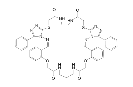 3,29-Diphenyl-15,16,36,37-tetrahydro-12H,17H,20H,33H,40H-bis[1,2,4]triazolo[4,3-f:3,4-r]dibenzo-[b,v][1,24]dioxa[8,17]dithia[5,6,11,14,19,20,27,31]-octaazatritricontin-13,19,34,39-(14H,18H,35H,38H)-tetraone