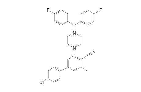 4-(4-Chlorophenyl)-2-methyl-6-[4-[bis(4-fluorophenyl)methyl]piperazinyl-1-yl]benzonitrile
