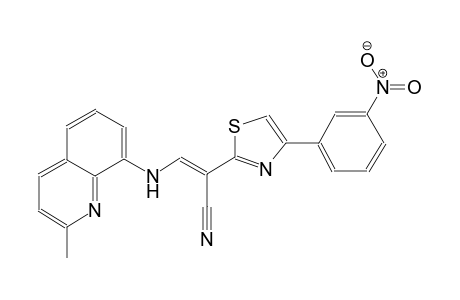 (2E)-3-[(2-methyl-8-quinolinyl)amino]-2-[4-(3-nitrophenyl)-1,3-thiazol-2-yl]-2-propenenitrile