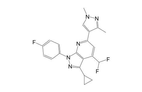 1H-pyrazolo[3,4-b]pyridine, 3-cyclopropyl-4-(difluoromethyl)-6-(1,3-dimethyl-1H-pyrazol-4-yl)-1-(4-fluorophenyl)-