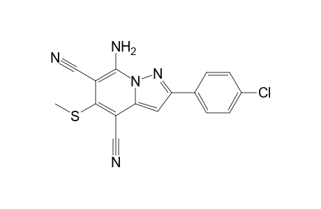7-Amino-2-(4-chlorophenyl)-5-(methylthio)pyrazolo[1,5-a]pyridine-4,6-dicarbonitrile