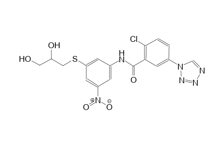 2-chloro-N-{3-[(2,3-dihydroxypropyl)sulfanyl]-5-nitrophenyl}-5-(1H-tetraazol-1-yl)benzamide