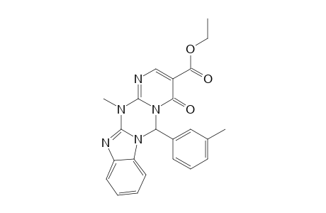 ETHYL-6-(3-METHYLPHENYL)-13-METHYL-4-OXO-6,13-DIHYDRO-4H-PYRIMIDO-[2',1':4,5]-[1,3,5]-TRIAZINO-[1,2-A]-BENZIMIDAZOLE-3-CARBOXYLATE