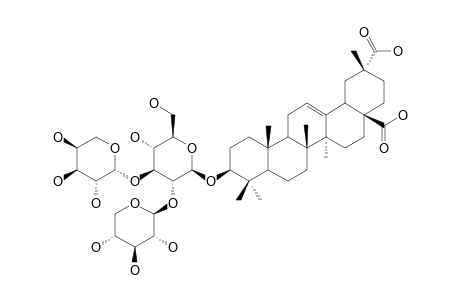 TRIFOSIDE-A3-BETA-HYDROXYOLEAN-12-EN-28,29-DIOIC-ACID-3-BETA-D-XYLOPYRANOSYL-(1->2)-ALPHA-L-ARABINOPYRANOSYL-(1->3)-BETA-D-GLUCOPYRANOSIDE