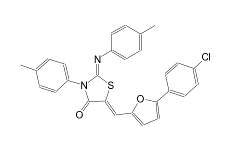 (2Z,5Z)-5-{[5-(4-chlorophenyl)-2-furyl]methylene}-3-(4-methylphenyl)-2-[(4-methylphenyl)imino]-1,3-thiazolidin-4-one
