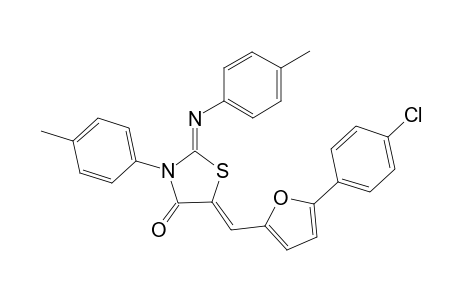 (2Z,5Z)-5-{[5-(4-chlorophenyl)-2-furyl]methylene}-3-(4-methylphenyl)-2-[(4-methylphenyl)imino]-1,3-thiazolidin-4-one