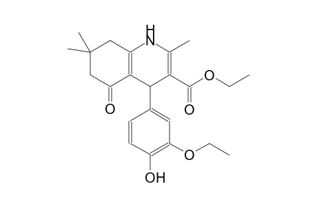 ethyl 4-(3-ethoxy-4-hydroxyphenyl)-2,7,7-trimethyl-5-oxo-1,4,5,6,7,8-hexahydro-3-quinolinecarboxylate