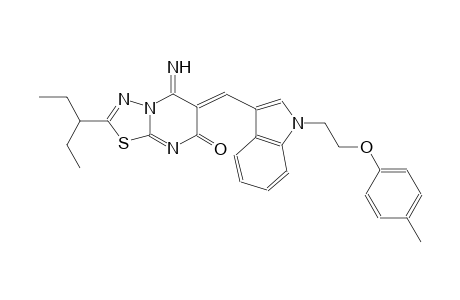 (6Z)-2-(1-ethylpropyl)-5-imino-6-({1-[2-(4-methylphenoxy)ethyl]-1H-indol-3-yl}methylene)-5,6-dihydro-7H-[1,3,4]thiadiazolo[3,2-a]pyrimidin-7-one