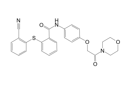 2-[(2-cyanophenyl)sulfanyl]-N-{4-[2-(morpholin-4-yl)-2-oxoethoxy]phenyl}benzamide